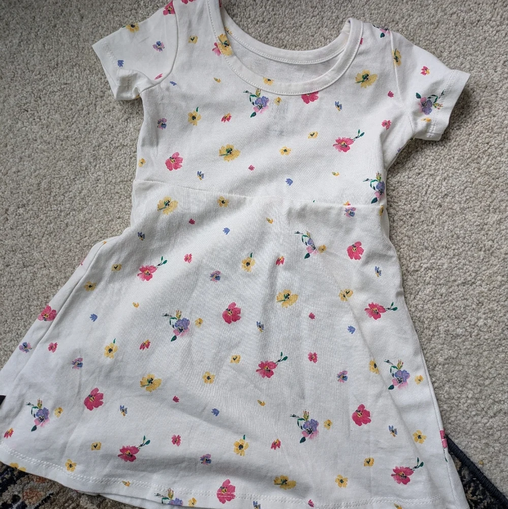 GAP Kids White Dress with Floral Print